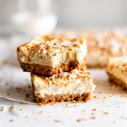 Coquito Cheesecake Bars