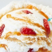 Marble Slab Creamery Strawberry Caramel Cheesecake Ice Cream