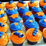 Blue and Orange Cupcake