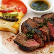 Dry-Rub Steak With Chimichurri Sauce