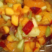 Melon Nectarine and Mandarin Salad With Cranberries and Sunflower Seeds