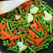 Cauliflower, Green Beans, Carrots and Peas