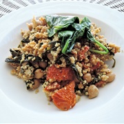 Curried Couscous With Spinach, Chickpeas and Dried Tomatoes