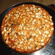 Vegan Savoury Zucchini, Eggplant and Bell Pepper Cake With Cashew Nut Topping