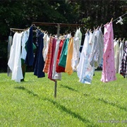 Dried Laundry on a Clothesline