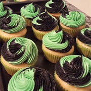 Black and Green Cupcake