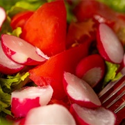Radish Tomato and Lettuce Salad