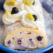 Blackberry Lemon Roll Cake