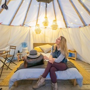 Glamping on the South Saskatchewan River