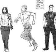 Rogerwinterbones - Steve, Bucky, and Brock