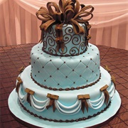Blue and Brown Cake