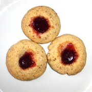 Vegan Almond Thumbprint Cookies With Redcurrant Jelly