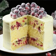 White Chocolate Cranberry Cheesecake Cake