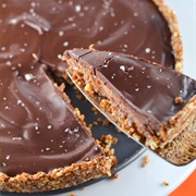 Dairy-Free Pumpkin Spice Caramel Chocolate Pie