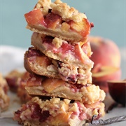 Vanilla Bean Peach Plum Pie Crumble Bars