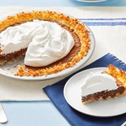 Coconut Macaroon Brownie Pie