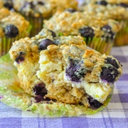 Blueberry Oatmeal Lemon Cheesecake Muffins