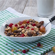 Cereals With Redcurrants and Grapes