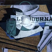 Fruit Dish, Book, and Newspaper (Juan Gris)