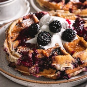 Waffle With Blackberries