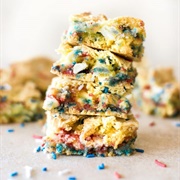 Red, White and Blue Funfetti Blondies