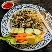 Vegan Pad Thai With Tamarind and Cashew Nuts