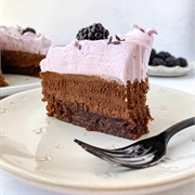 Blackberry Lavender Brownie Pie