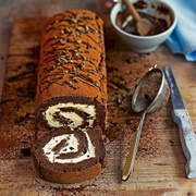 Chocolate and Coffee Swiss Roll