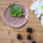 Vegan Strawberry Blackberry and Yoghurt Smoothie