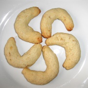Vegan Cashew Crescent Cookies With Candied Lemon Peel