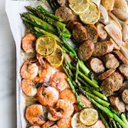 Old Bay Shrimp and Sausage Sheet Pan Dinner