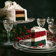 Red and Green Velvet Cheesecake