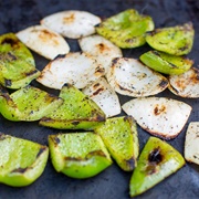 Roasted Green Peppers and Onions