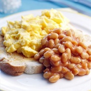 Beans on Toast With Scrambled Egg