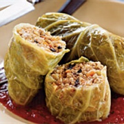 Cabbage Stuffed W Leftover Turkey and Sausage