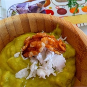 Vegan Mango Avocado Dessert With Walnuts and Coconut Cream