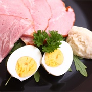 Easter Ham With Boiled Eggs and Horseradish