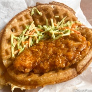 Sweet and Spicy Chicken Waffle Sandwich