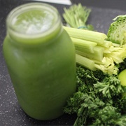 Apple Cabbage Celery and Cucumber Smoothie With Parsley