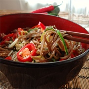 Soba Noodles With Zucchini and Chilli