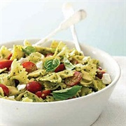 Pesto, Goat Cheese and Tomato Pasta