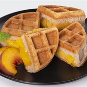 Peach Pie Stuffed Waffles
