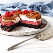 Raspberry Brownie Pie