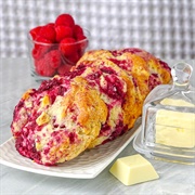 Raspberry and White Chocolate Scone