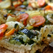 Vegan Zucchini and Carrot Pizza