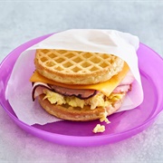 Ham, Egg, and Cheese Waffle Sandwich