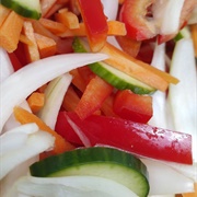 Cucumber Bell Pepper and Carrot Salad