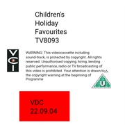 Children's Holiday Favourites 2004 Tape Label