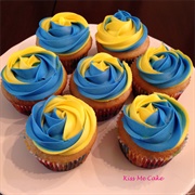 Blue and Yellow Cupcake
