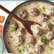 Meatballs in Campbell's Mushroom Soup